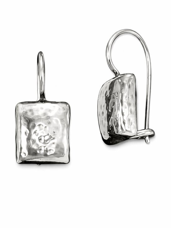 Retired Silpada 925 Sterling Silver Hammered Square Dangle Earrings W1970